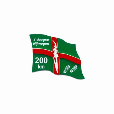 Nijmeegse vierdaagse speld/broche - vierdaagse - 4-daagse - Nijmegen - 200km - gladiool - bloem - gegraveerd - laser graveren - graveren - broche - uniek cadeau - cadeau - Kado - vierdaagsekado