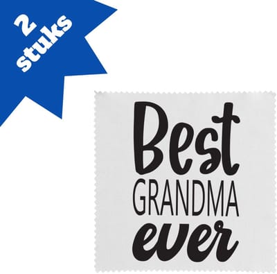 Akyol - best grandma ever brillendoekjes - Oma - oma mama - moederdag - cadeau - verjaardag - oma - 17,8 bij 17,8 cm - 2 stuks