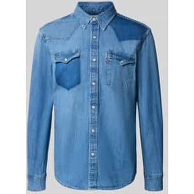 Regular fit jeansoverhemd met borstzakken en labeldetail
