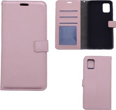 LuxeBass Hoesje geschikt voor Samsung Galaxy A31 - Boekhoesje met kaartvakken - RoseGoud gsm hoesje - telefoonhoes - telefoonhoesjes
