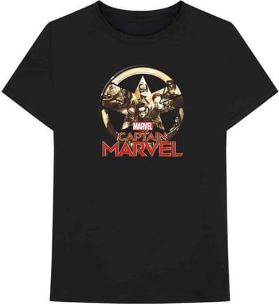 Marvel Captain Marvel Heren Tshirt -2XL- Star Logo Zwart
