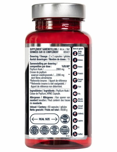Lucovitaal Psyllium Husk Vezels - 2 x 60 capsules - Voordeelverpakking