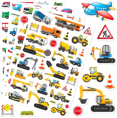 Stickervellen Transport - 4 Grote Stickervellen Voertuigen - Voertuigen Stickers