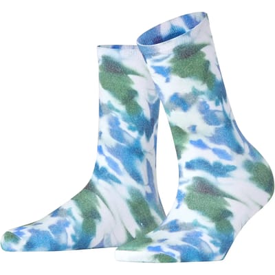 FALKE Surreal Mist gedessineerd katoen sokken dames wit - maat 35-38