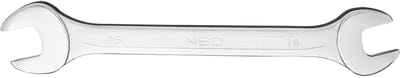 NEO Klucze - Dubbelzijdige Ringsleutel - 14 x 15 mm - Hoge Kwaliteit - Staal van Chroom-Vanadium