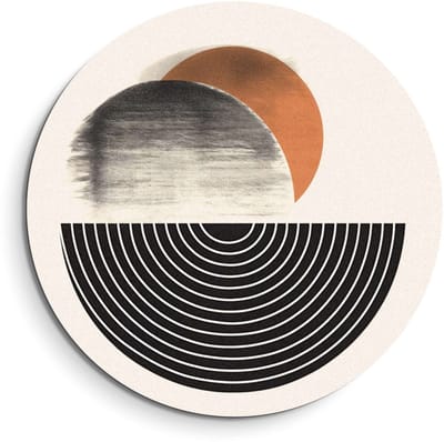 KitchenArt - Retro Horizon - Muurcirkel Binnen - ø 40 cm - Wandcirkel - Mét Ophangsysteem - Wanddecoratie - Muurdecoratie