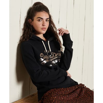 Superdry Trui Vl Boho Sparkle Hood W2011251a Black Dames Maat - XS