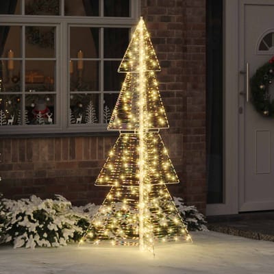 vidaXL Kerstboom 240 LED's Warmwit 180 cm PET