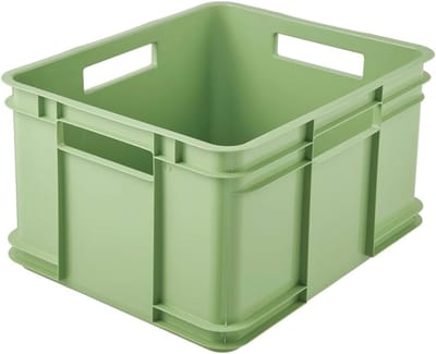 Transportbox met handgrepen - Opbergbox Eurobox - Zwaar gereedschap vervoeren - Gemaakt van gerecycled plastic - 28 liter - Groen