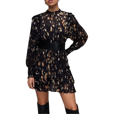 AllSaints Tulia Ronnie Dress Black Size: 34 | Mini Dresses Outlet | Dames | Zwart