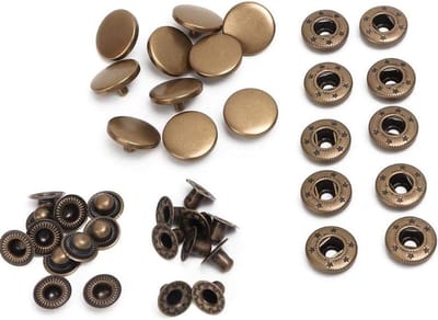 15mm Metalen Drukknoppen Set van 10 Stuks, Ideaal voor Leerbewerking en Kledingreparatie, Duurzame Snap Fasteners