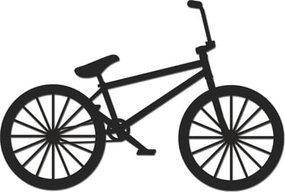 Hout-Kado - BMX Cross Fiets - Medium - Zwart - Geometrische dieren en vormen - Hout - Lasergesneden