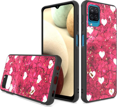Shockbestendige Silicone Hoesje met print Geschikt voor: Samsung Galaxy A22 4G - Pink Hearts - ZT Accessoires