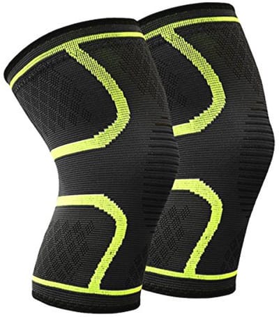 Beskey Kniebrace (paar), anti-slip kniesteunen, super elastisch, ademend, kniemouwen, gewrichtspijnverlichting voor artritis en herstel van letsel, geschikt voor sport (groen, XL)