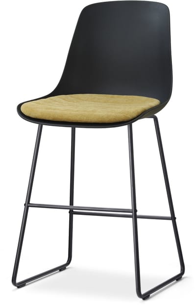 Nolon Nino-Liv barkruk zwart met warm oker Zitkussen - zwart onderstel - 65 cm