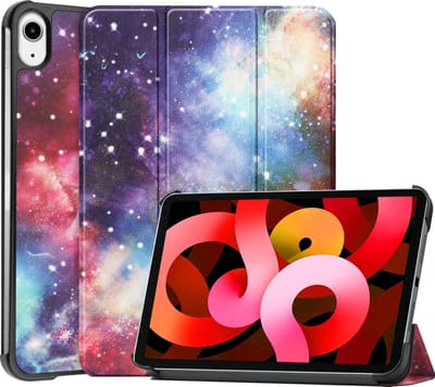 Hoesje Geschikt voor Apple iPad Air 5 (2022) - 10.9 inch - 5e Generatie - M1 - Dun & Stevig - Trifold Bookcase - Hard Cover - Hardcover Book Case - Tablet Hoes - Galaxy