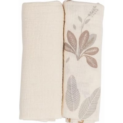 Lange van katoen voor baby FreeON by Bubaba Beige Leafs