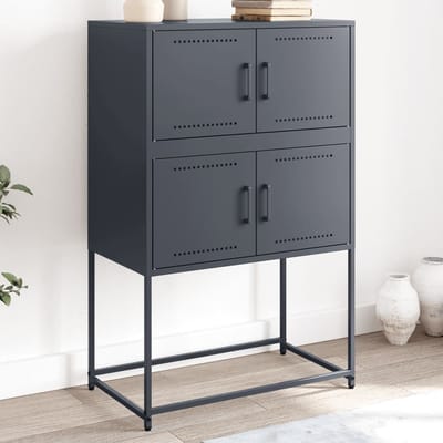 vidaXL - Dressoir - 68,5x38,5x107 - cm - staal - antracietkleurig