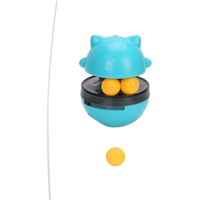 Huisdieren Katten Lekkende Voerdispenser ABS Rollend voor Tuimelaarbal Training Interactief Speelgoed Blauw blauw