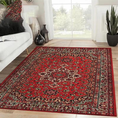 Klassiek Rood Perzisch Tapijt Traditioneel Medaillon Tapijt Vintage Stijl Woonkamer Decor Wasbaar Tapijt Antislip Tapijten Retro Decoratie 40x60cm