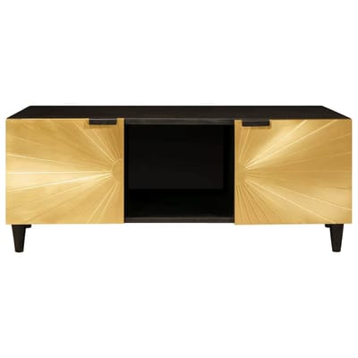 vidaXL - Salontafel - Zwart - en - Goud - 100 - x - 54 - x - 40 - cm - Bewerkt - hout