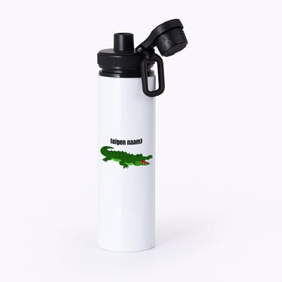 Hacebo® - krokodil met eigen naam waterfles met draaidop zwart - Krokodil - krokodillen liefhebbers - iemand die houdt van krokodillen - verjaardag - cadeau - kado - water fles - 850ML