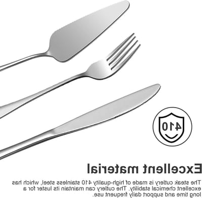 MTTProducts - 8-Piece Cutlery Set - Knives en Forks Set - Luxe en Ceremonieel - 24.5 x 10.5 x 2.2 cm - Perfect voor Taart en Steak - Ideaal voor Feeste...