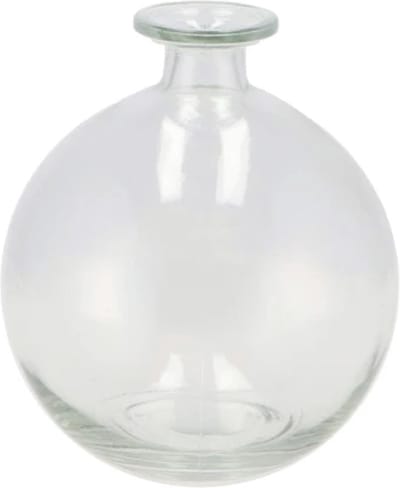 DK Design Bloemenvaas rond model - helder gekleurd glas - transparant - 13 x 15 cm