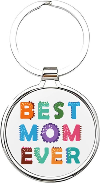 Akyol - Best mom ever Sleutelhanger - mama - Moeders - Moeder sleutelhanger - mama sleutelhanger - Sleutelhanger mam - Familie sleutelhanger - moederdag cadeautje - Mama cadeau - mom - stiefmoeder - schoonmoeder - mothersday - 4 x 7,5 CM