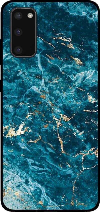 Smartphonica Telefoonhoesje voor Samsung Galaxy S20 met marmer opdruk - TPU backcover case marble design - Blauw geschikt voor Samsung Galaxy S20