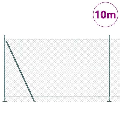 vidaXL - gaashek - met - betonnen - voetstuk - 10 - x - 1,4 - m - PVC-Coated - Staal - Groen