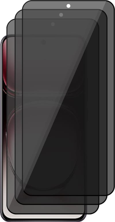 Privacy Screenprotector geschikt voor Oppo Reno 12 - 3x Volledig Dekkend Glas Screen Protector
