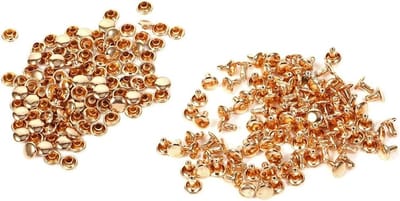 100 Stuks 8 x 8mm Dubbele Klinknagels, Ronde Hoofd Decoratieve Klinknagels voor Leer, Tubulaire Metalen Studs voor Reparaties en Creatieve Projecten