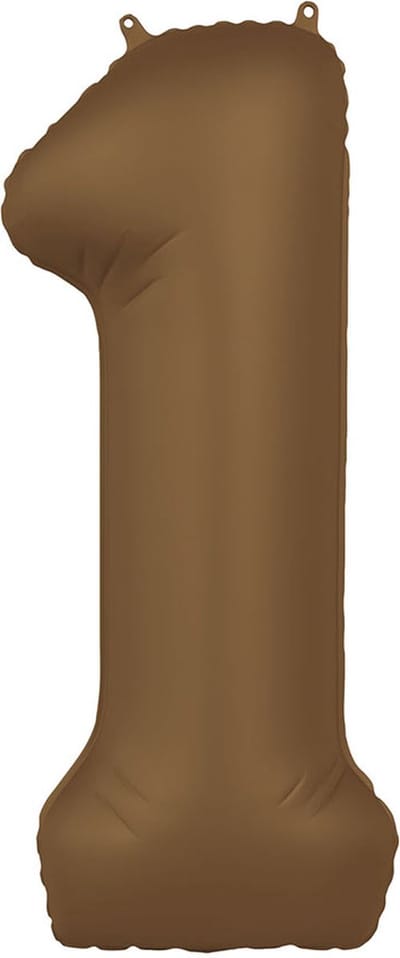 Folat - Folieballon Cijfer 1 Chocolate Brown - 86 cm