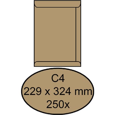 Envelop Quantore akte C4 229x324mm bruinkraft 250 stuks