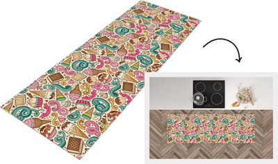 Keukenloper - Loper keuken - Patroon - Wafel - IJs - 150x50 cm - Keukenloper vinyl