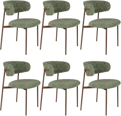 Housecraft Living Claes Eetkamerstoelen Gemêleerd Groen - Set van 6