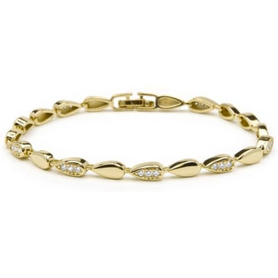 Luxenter Armband met schitterende zirkonia, afgewerkt in 18k geelgoud - Tanal