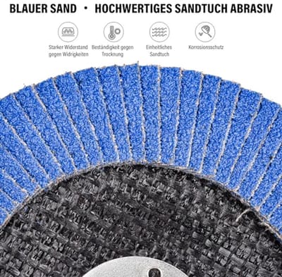 Slijpschijven 20 stuks Ø 125 mm x 22 mm - Hoogwaardige slijpmop set voor haakse slijper