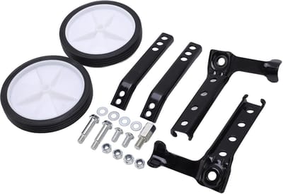 Dailygoods- Steunwielen Stabiel Stalen Frame - Duurzaam - Verstelbaar - Geschikt voor Beginners - Inclusief 2 Wielen/4 Houders - Draagvermogen 100 kg - Fietssteunen