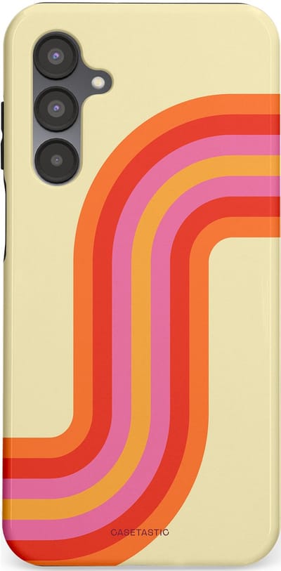 Casetastic hoesje geschikt voor Samsung Galaxy A16 - Dubbellaagse bescherming - Retro bocht - Fashion Case - Zand Rood Oranje Roze