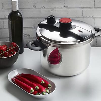 Drukpan - Snelkookpan Stoofpan - Maaltijden Bereiden - Drielaags Bodem - 6 Liter - Zilver
