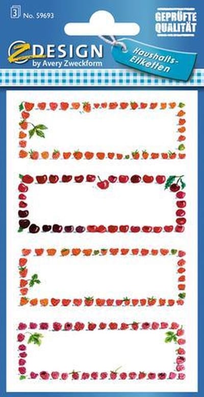Avery Huishoudetiket Z-design Home - pakje a 3 vel fruit kader