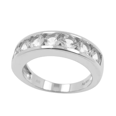 Cavill - Zilveren ring met 7 Mexicaanse Danburiet kristallen - 925 Sterling Zilver - 1 512 ct ronde briljant damesring - Elegant breed model