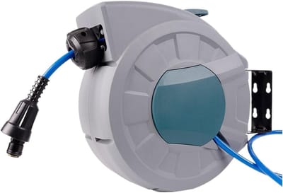 Autowasslanghaspel - Automatische slang - Auto wassen - Gratis rotatie - 15 meter - Grijs