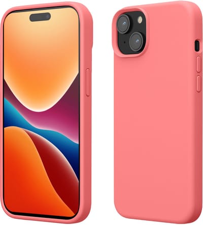 kwmobile Case voor iPhone 15 - Slank TPU-Hoesje met Zachte Afwerking - In Pastelkleurig koraal