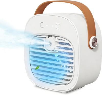 Draagbare airconditioner - Oplaadbare mini-airconditioner - Persoonlijke koelventilator - Geschikt voor kleine ruimtes zoals slaapkamers, kantoren en buiten - Wit - 170 x 96 x 167 mm
