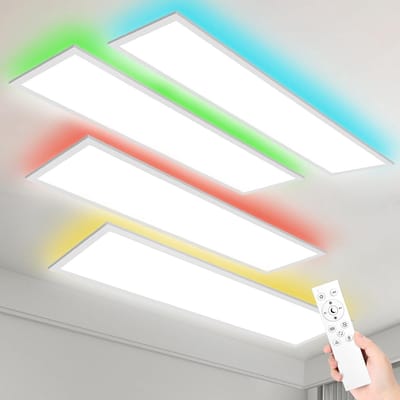 Oraymin LED Plafondlamp 120x30 cm - 40W - Daglicht RGB Dimbaar - Keuken Slaapkamer - Set van 4