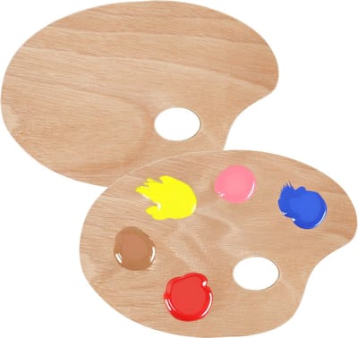 Schilder palet - 2x - hout - 20 x 30 cm - hobby - met duimgat - knutselen