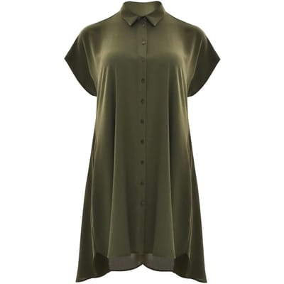 Midi Chemise Jurk in Crêpe Dames Mat Fashion